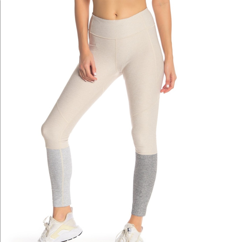 Outdoor Voices Cream and Gray Leggings